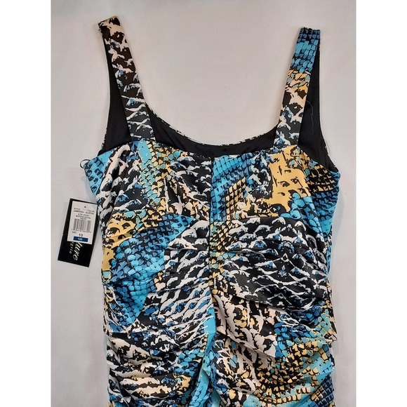 Signature by Sangria Black + Turquoise Modern Social Dress Size 10 NWT - Picture 5 of 7